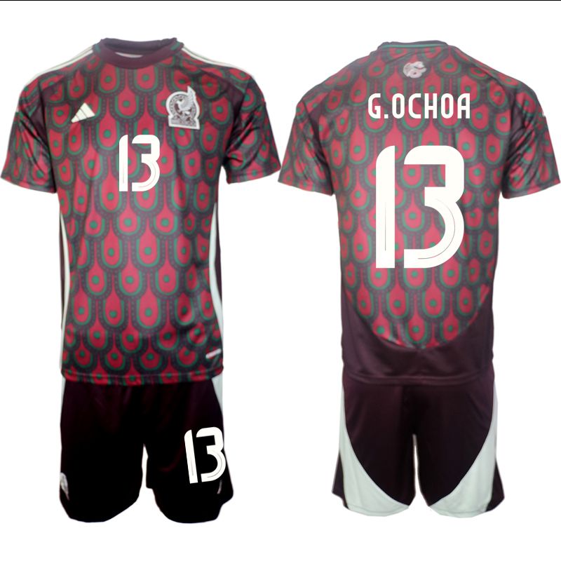 Men 2024-2025 Season Mexico home red 13 Soccer Jersey